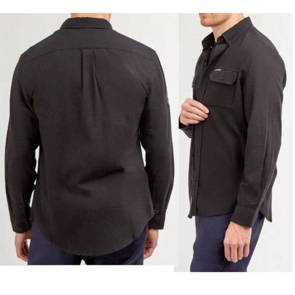 US POLO SPORT BLACK SOFT TWILL LONG SLEEVE SHIRT - Picture 3 of 3